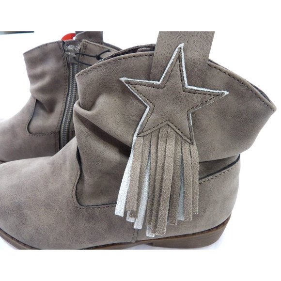Shoes Child's Suede Taupe Fashion Cowboy Ankle Boot size 11NWT - Picture 2 of 5